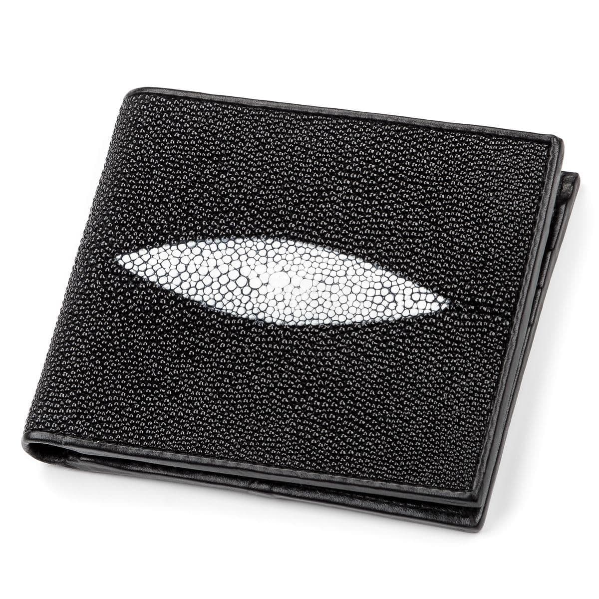 Портмоне чоловіче Exotic Leather з натуральної шкіри морського скату Чорне