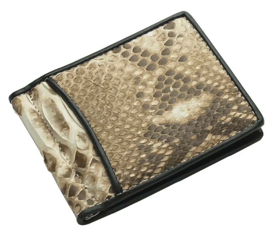 Затискач для грошей зі шкіри пітона Exotic Leather Бежевий (snc01_1)