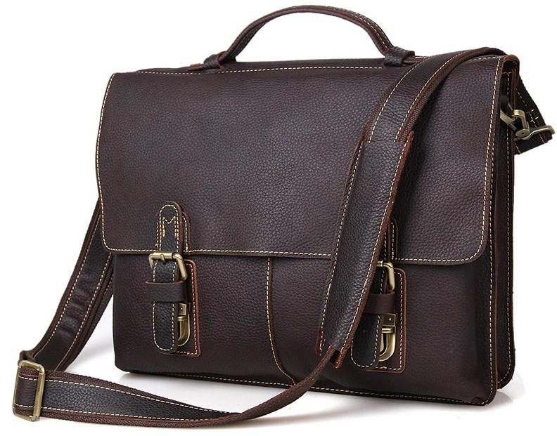 Качественная сумка-портфель мужская кожаная TIDING BAG 7090R