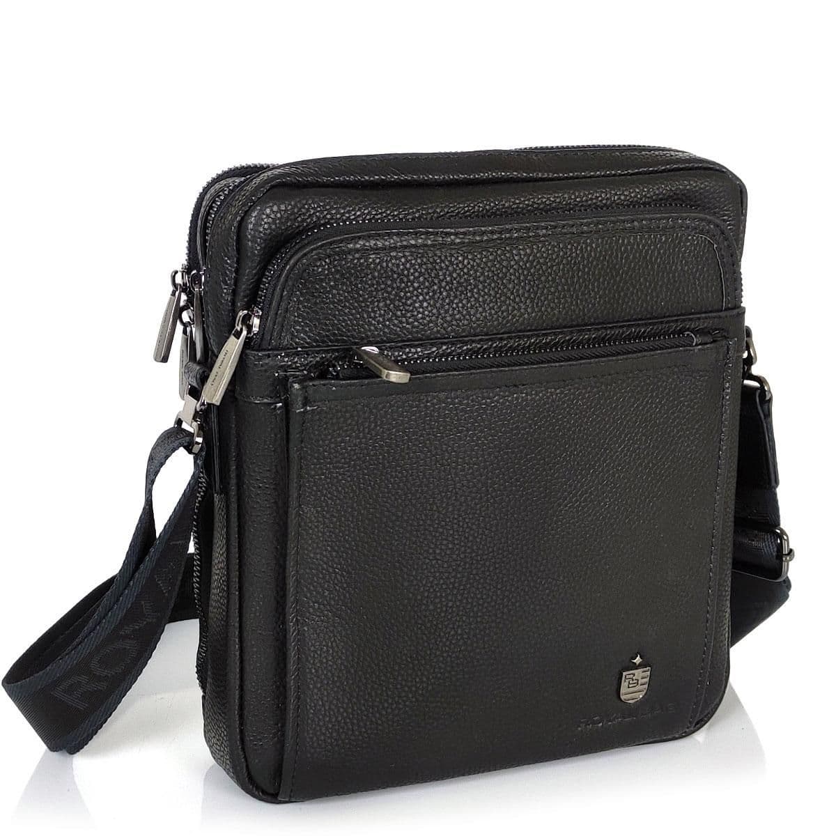 Сумка через плече шкіряна чорна Royal Bag RB-008A