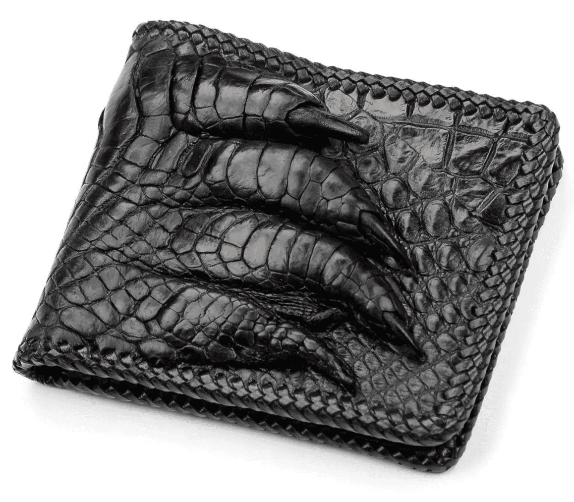 Портмоне з натуральної шкіри крокодила Exotic Leather Чорне (cw 40)