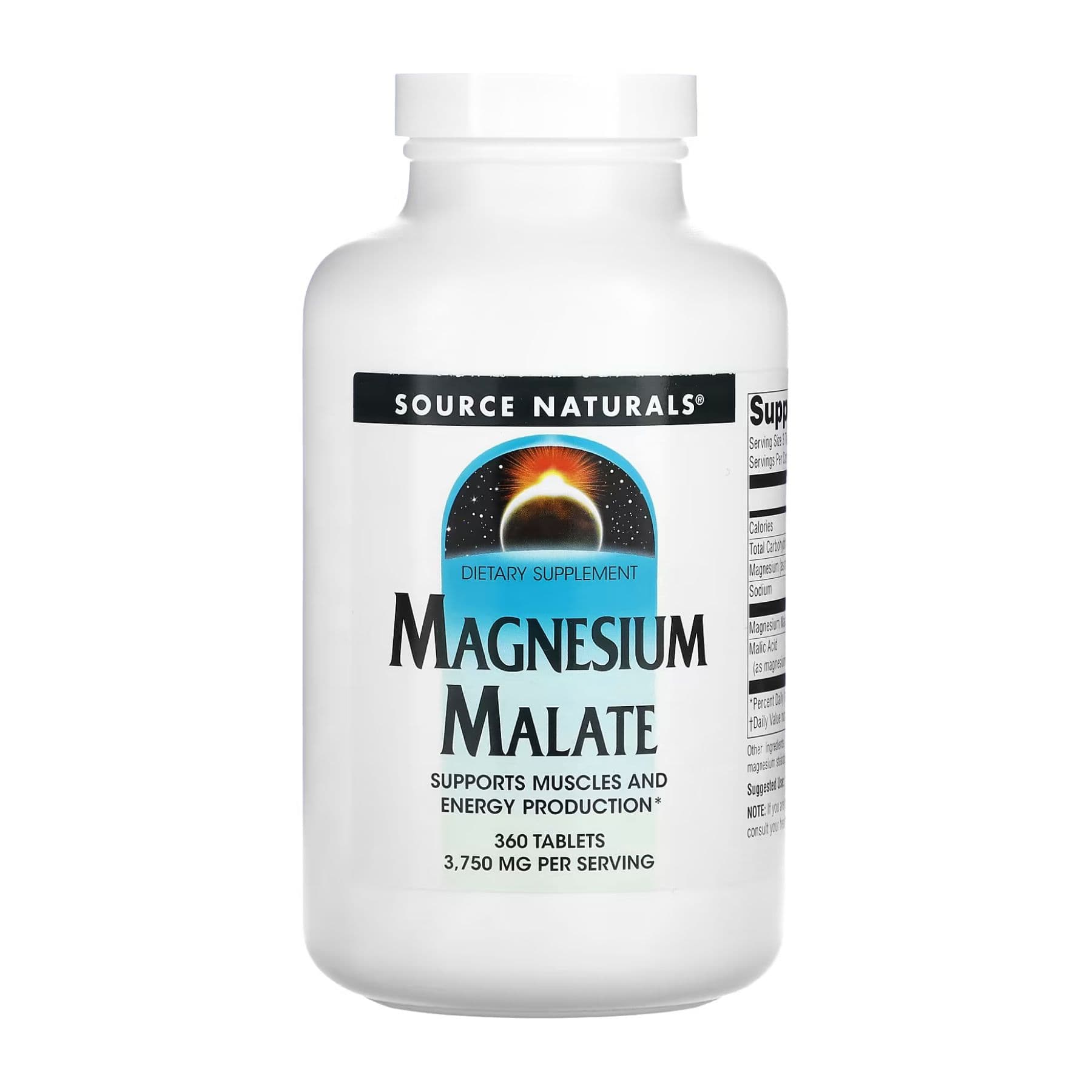 Малат магния 1250 мг, 360 таблеток, Source Naturals