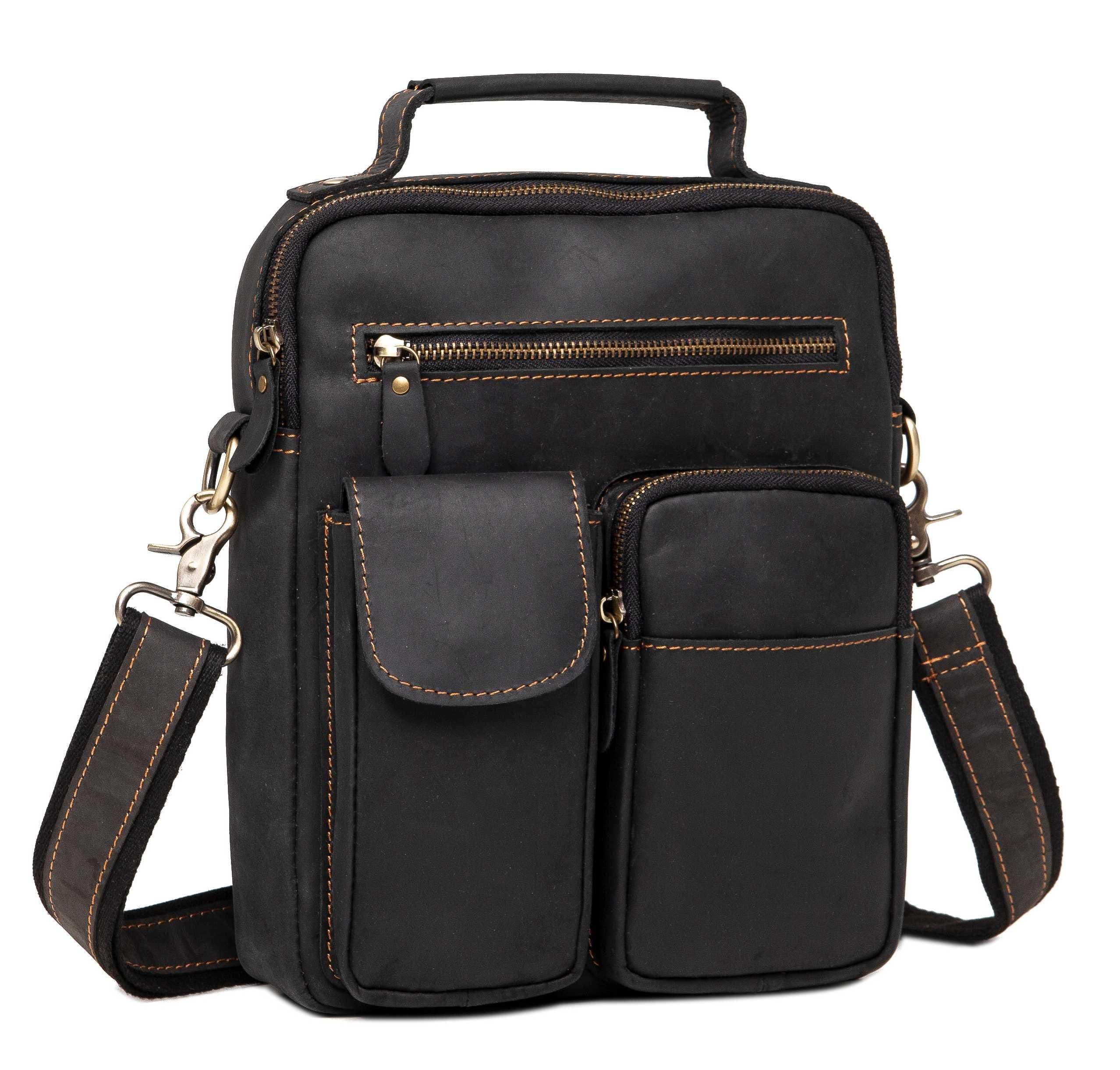 Шкіряна сумка-месенджер через плече Tiding Bag t1171A