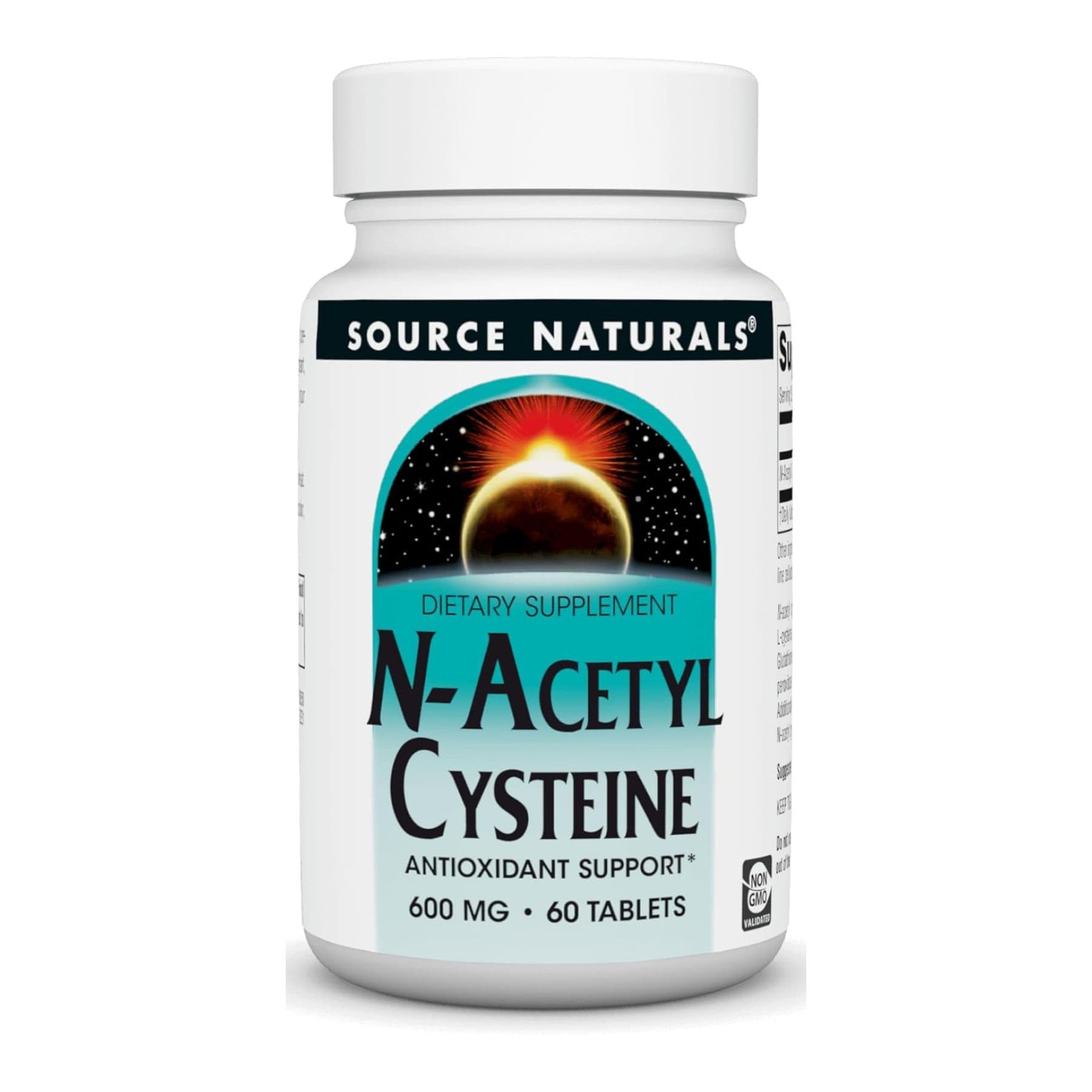 N-Ацетилцистеїн (NAC) 1000 мг, 60 таблеток, Source Naturals