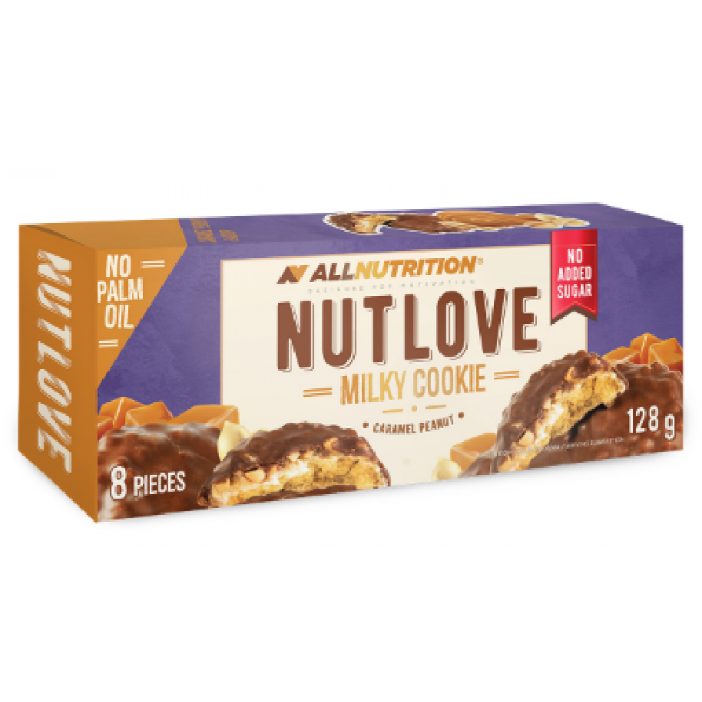 Nutlove, 128 г, Молочное печенье с карамелью и арахисом