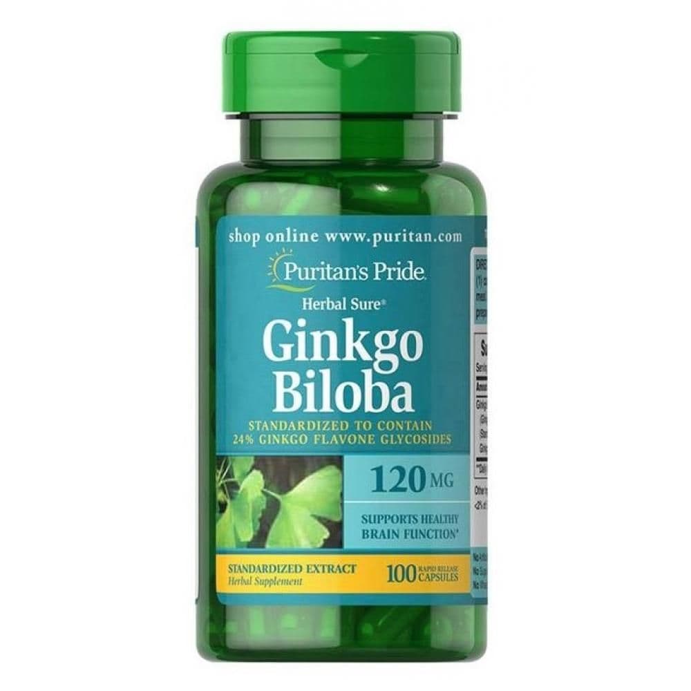 Ginkgo Biloba Standardized Extract 120mg - 100caps (Повреждена банка)