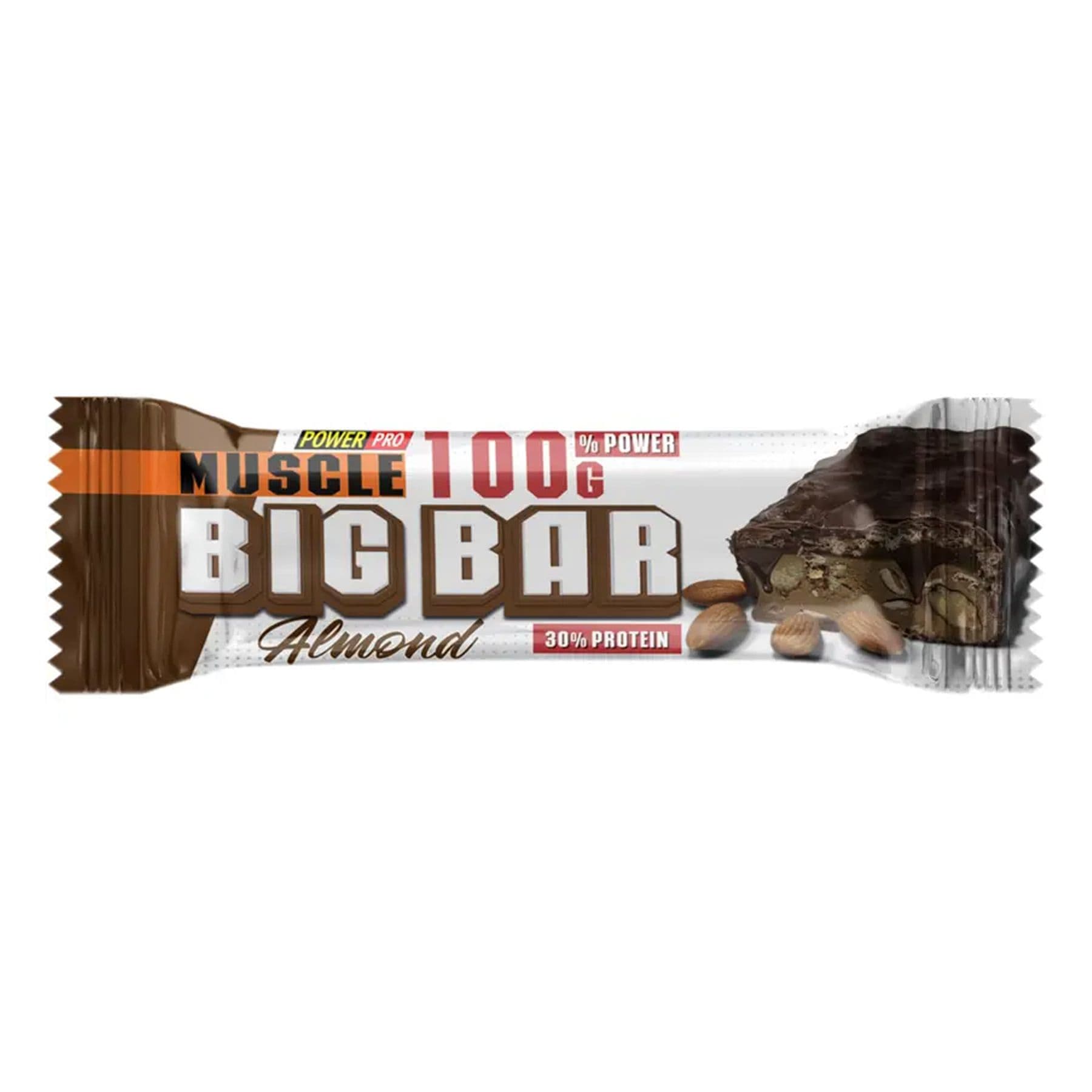 Power Pro Muscle Big Bar 30%, Миндаль, 10×100 г