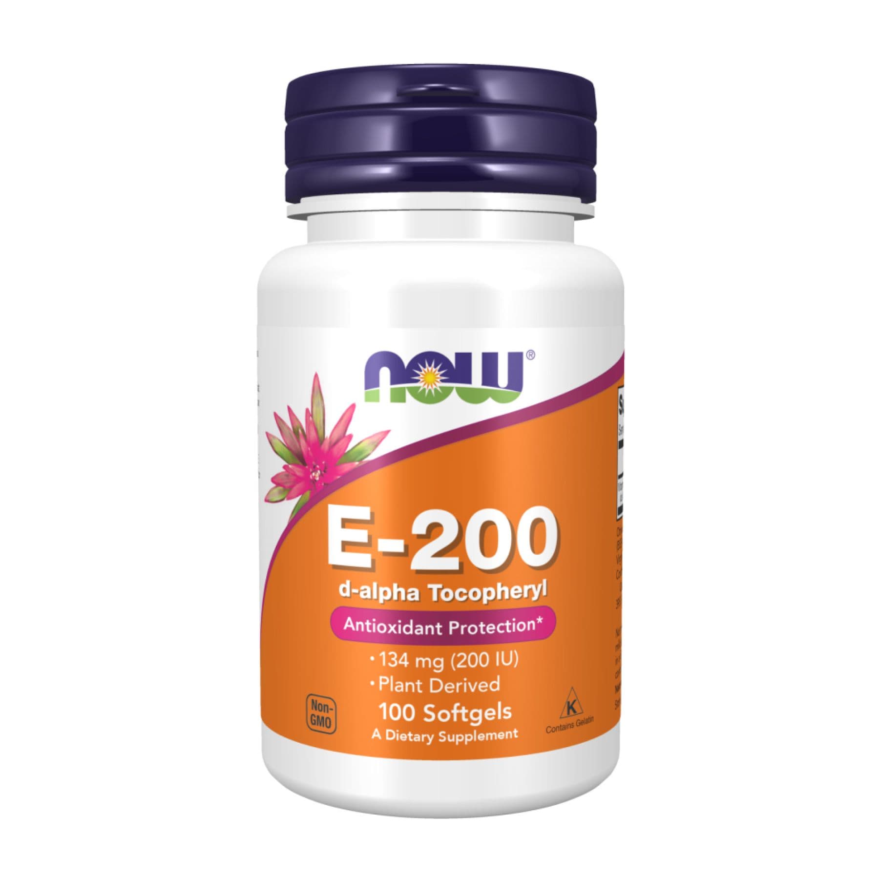 Вітамін E-200 D-альфа токоферол, 100 м'яких капсул, Now Foods