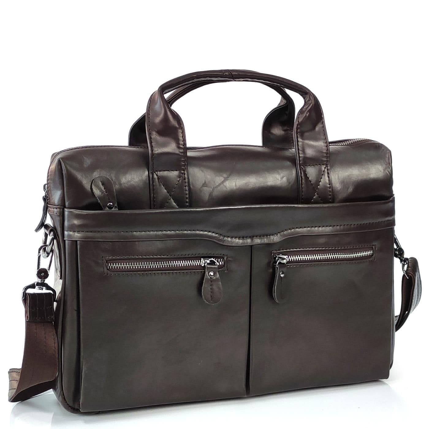 Сумка для ноутбука Tiding Bag NM20-7122C-2 из натуральной кожи коричневого цвета