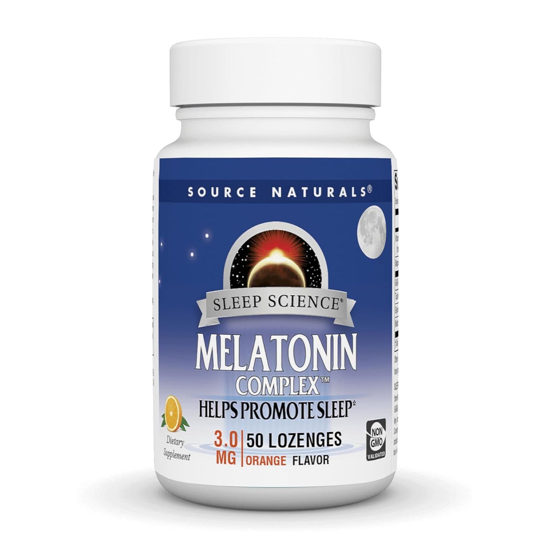 Sleep Science Melatonin Complex 3 мг, смак апельсин, 50 льодяників, Source Naturals