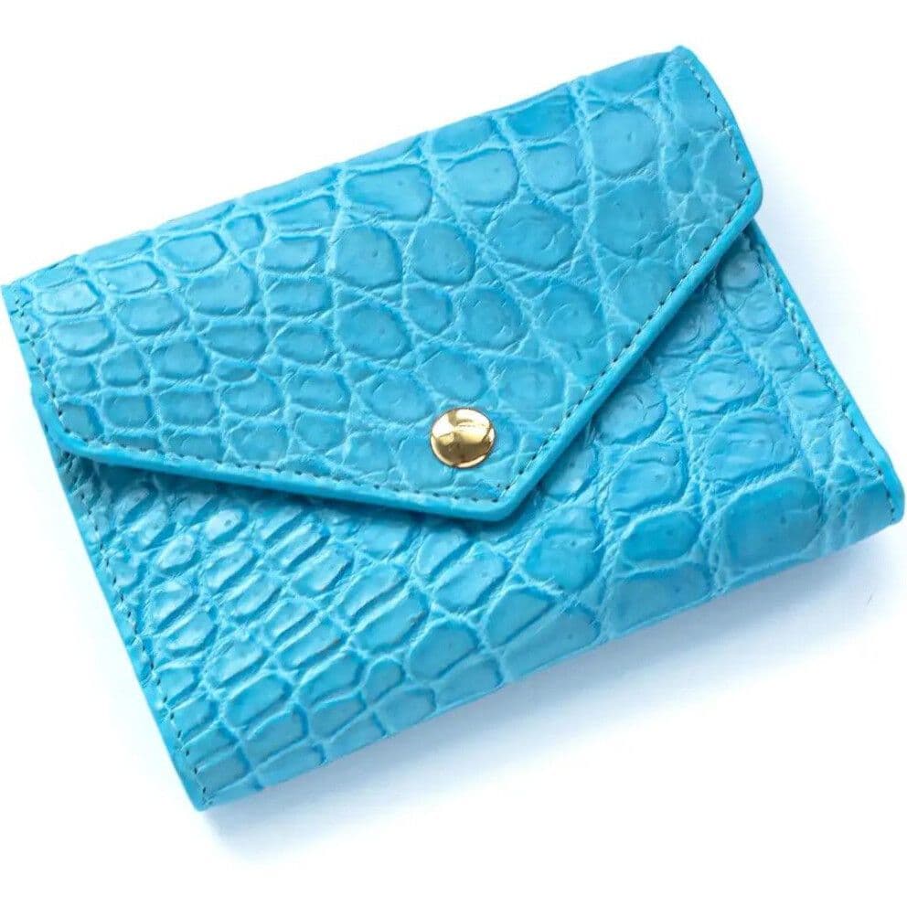 Гаманець зі шкіри крокодила Exotic Leather Блакитний (cw 110_2)