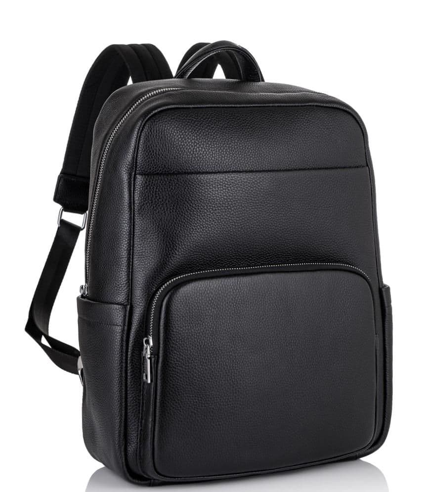 Чоловічий шкіряний рюкзак для ноутбука чорний Tiding Bag NM18-003A — фото 1