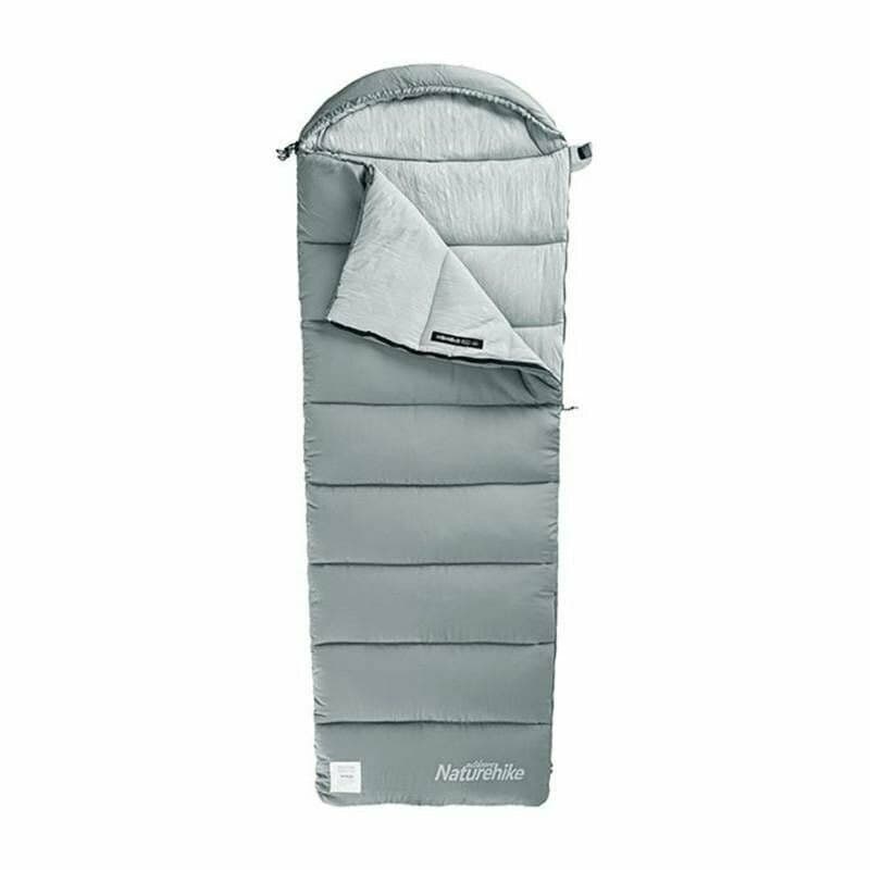 Спальник з капюшоном із звичайним мішком для зберігання Naturehike M400 CNK2350WS023, (1°C), правий, сірий