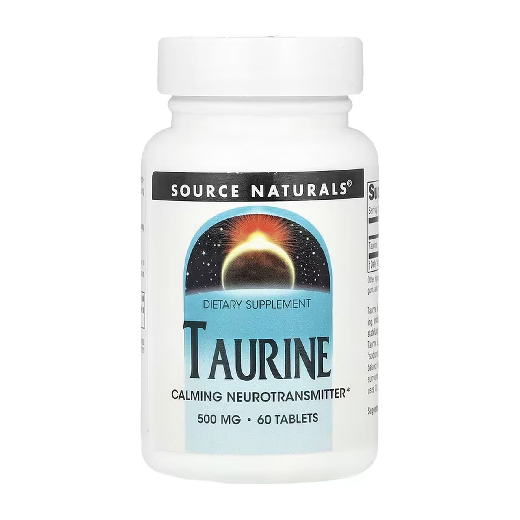 Таурин 500 мг, 60 таблеток, Source Naturals