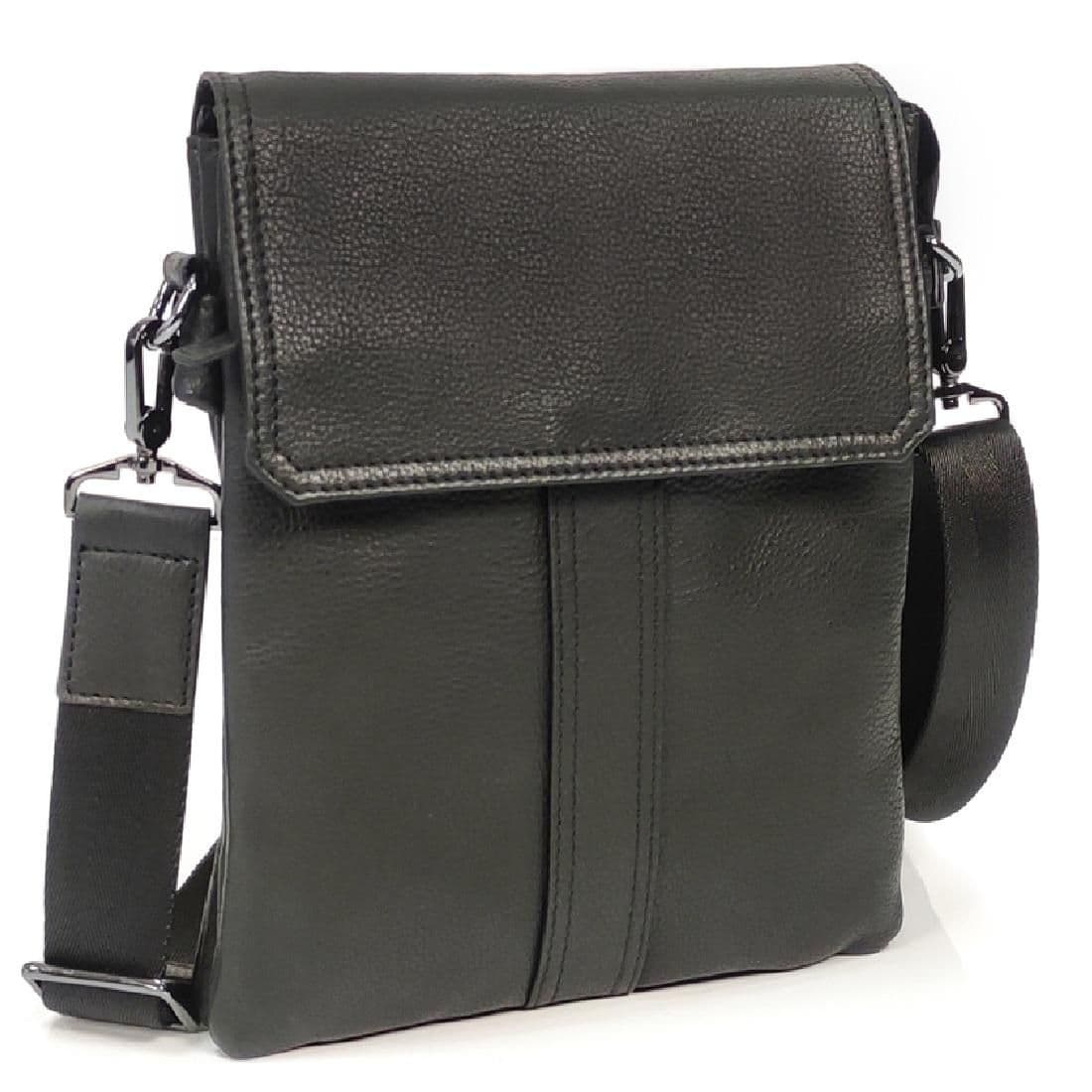 Мессенджер c клапаном на магните, черный Tiding Bag 8678-2A