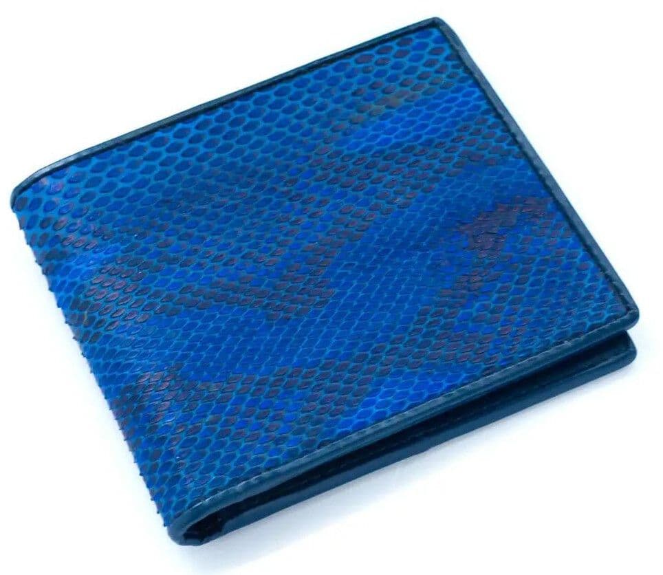 Портмоне зі шкіри пітона Exotic Leather Синє (snw 68_5)