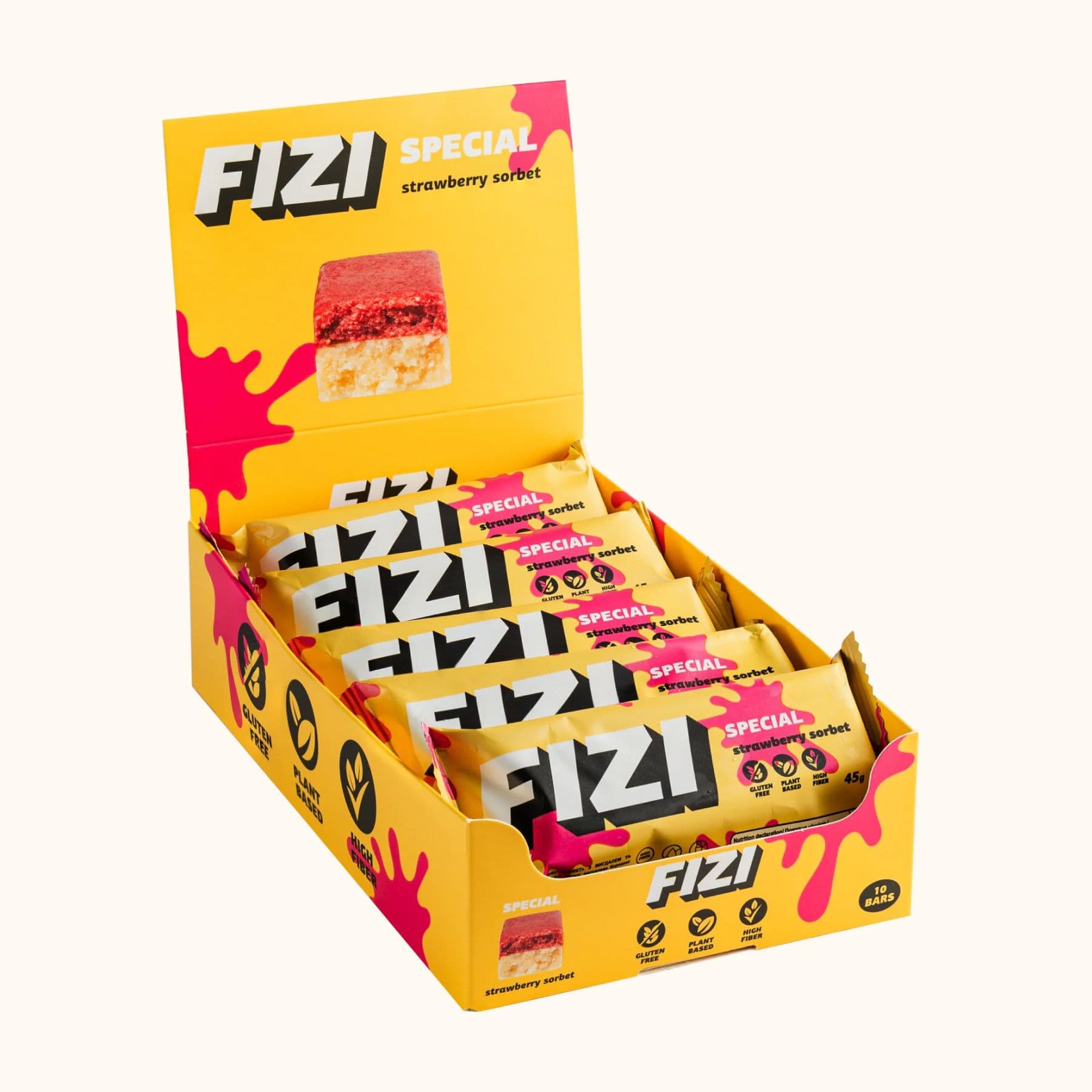 Набор батончиков Special Box, вкус клубничный сорбет, 10x45 г, FIZI