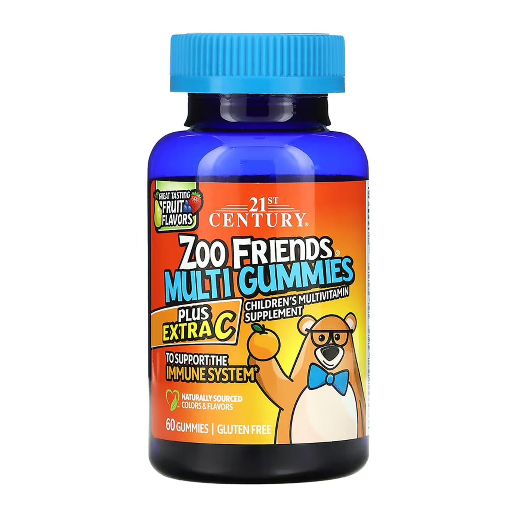Мультивитамины Zoo Friends + Extra C для детей, 60 жев. мармелад, 21st Century