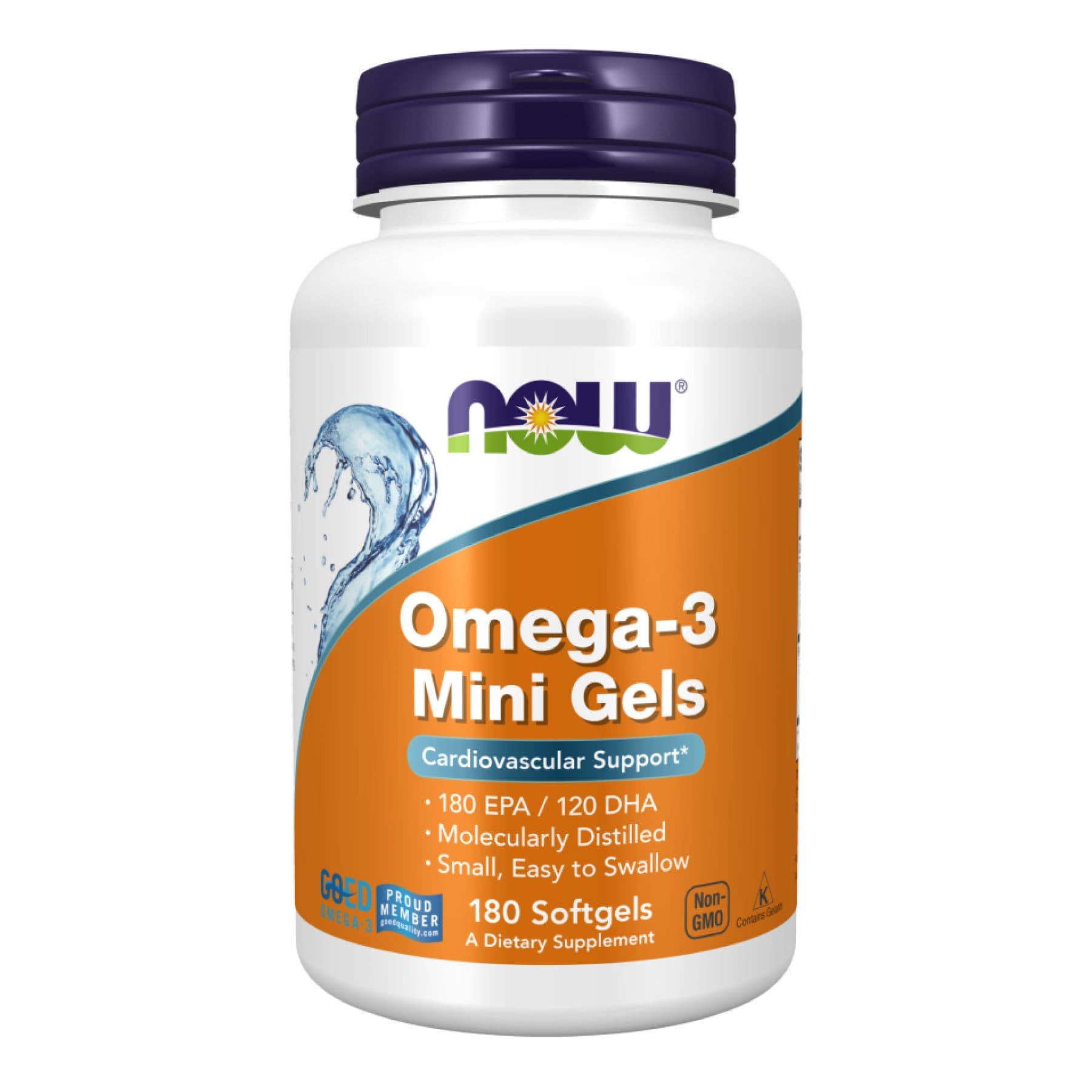 Омега-3 Mini Gels 500 мг, 180 капсул софтгель, Now Foods