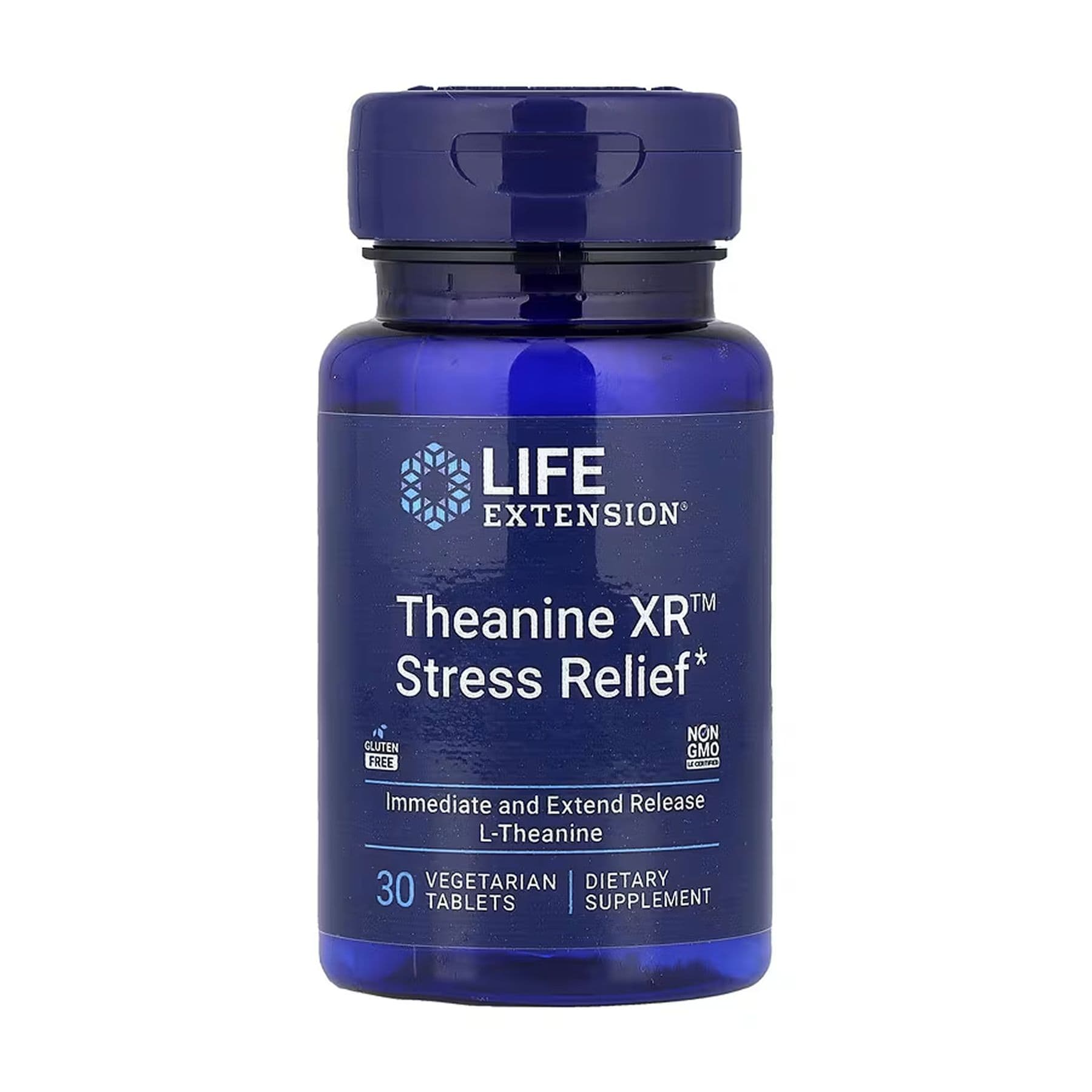 Theanine XR — L-теанин для снятия стресса, 30 вегетарианских таблеток, Life Extension