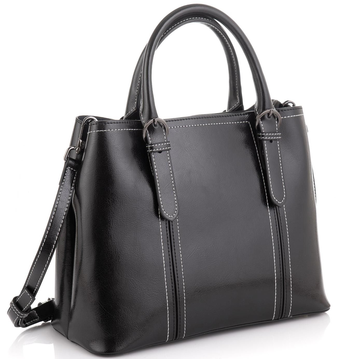 Женская кожаная сумка черная Grays GR3-8501A