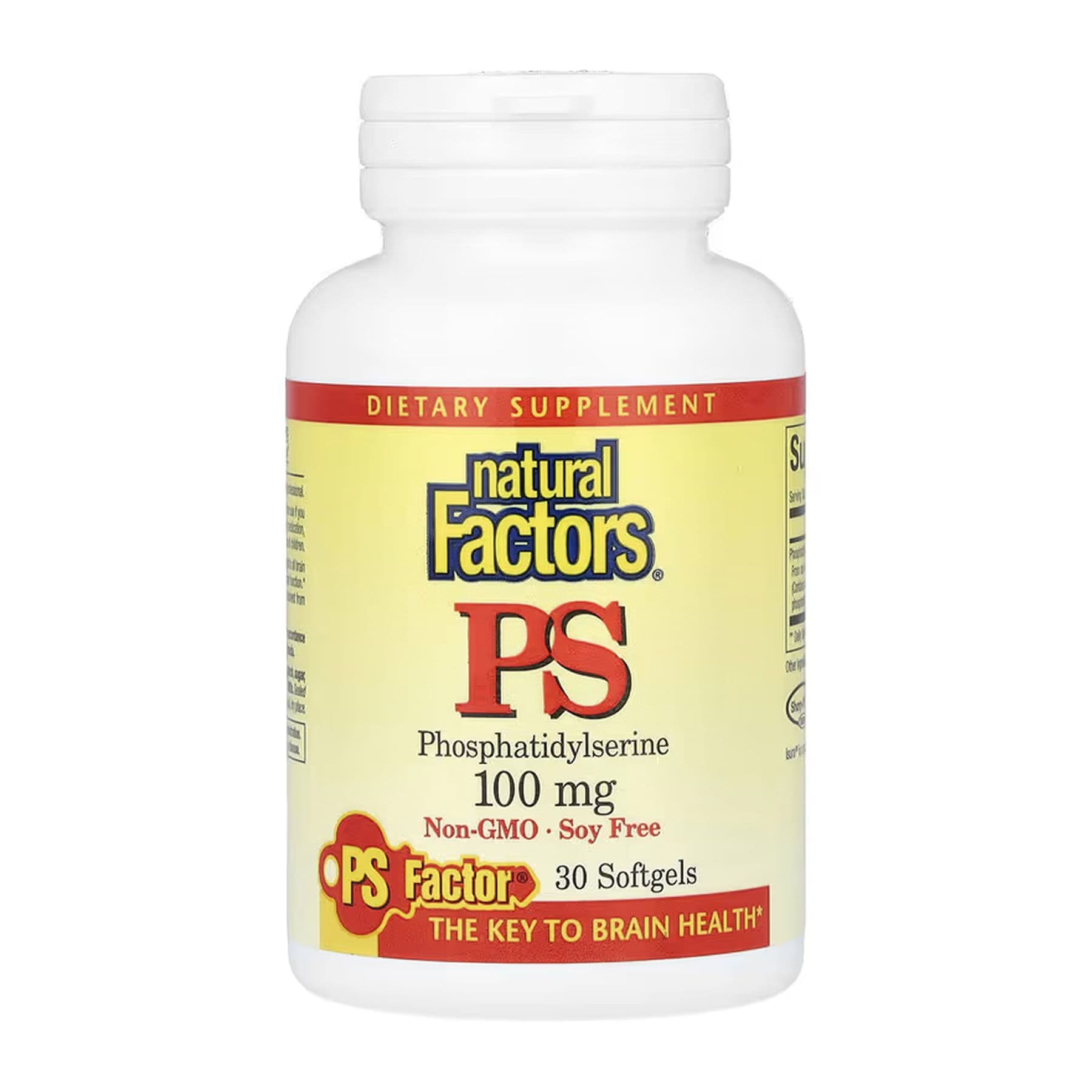 Фосфатидилсерин (PS) 100 мг, 30 капсул софтгель, Natural Factors