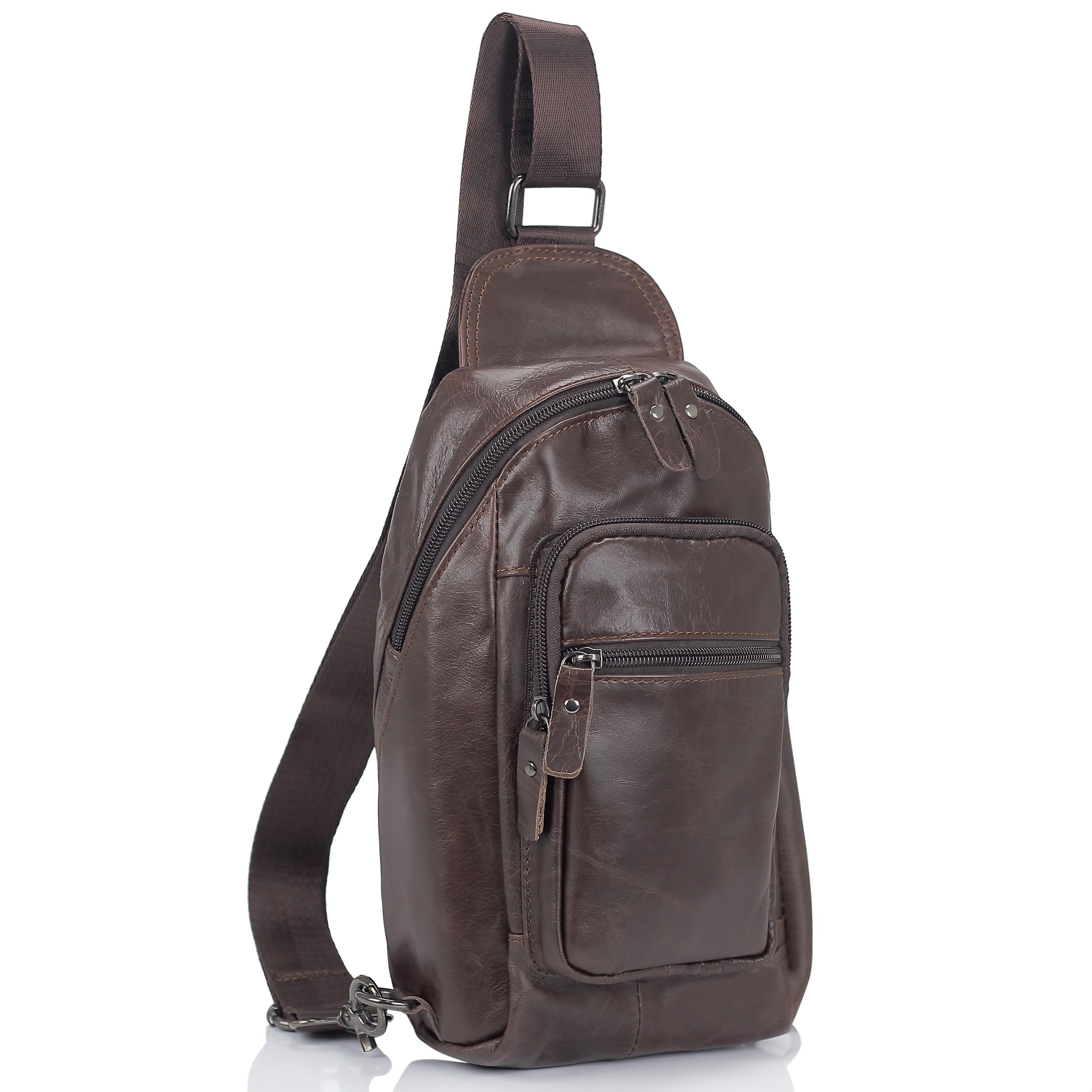 Чоловіча сумка-слінг коричневого кольору Tiding Bag M35-1008C — фото 1