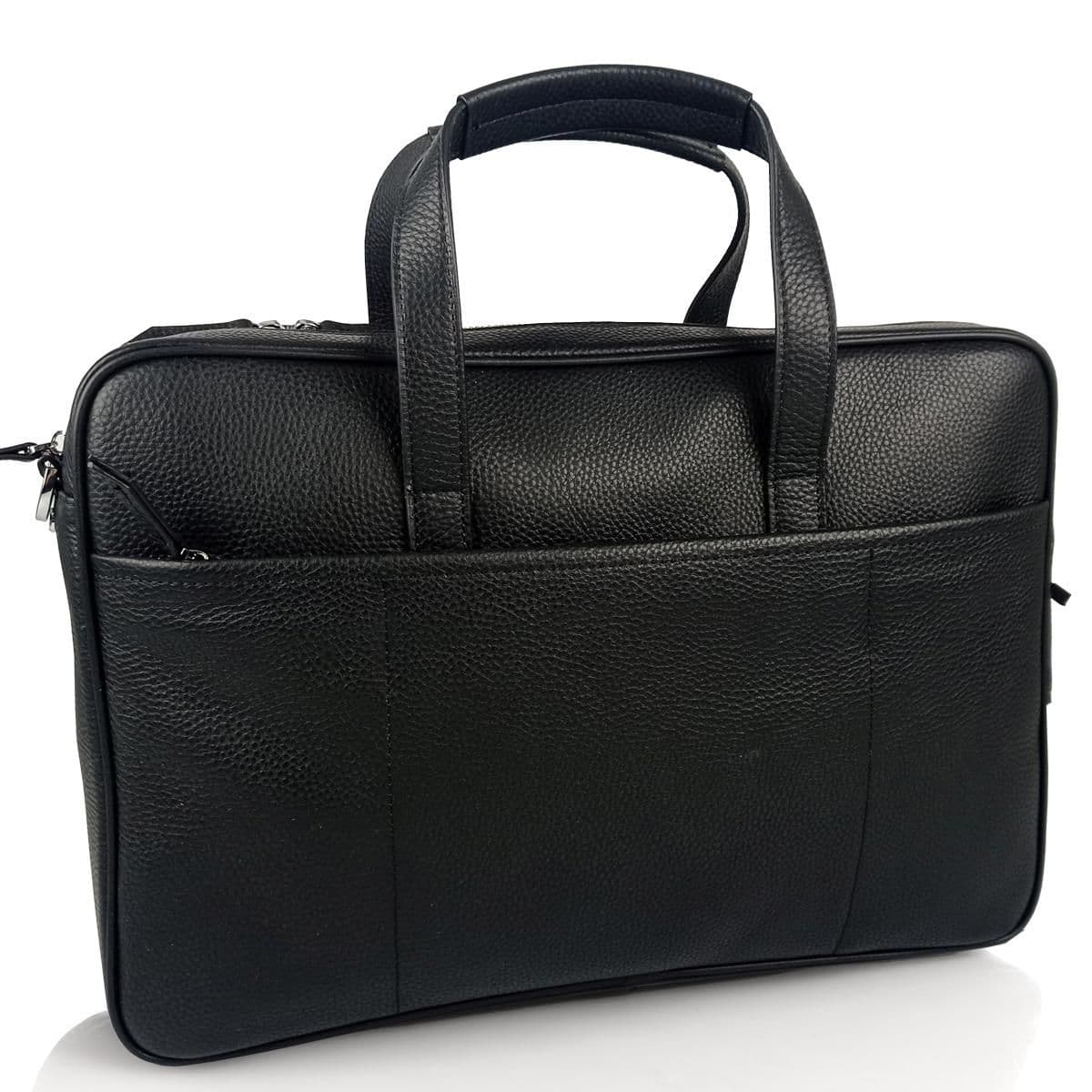 Сумка для ноутбука кожаная мужская черная Tiding Bag N2-1010A