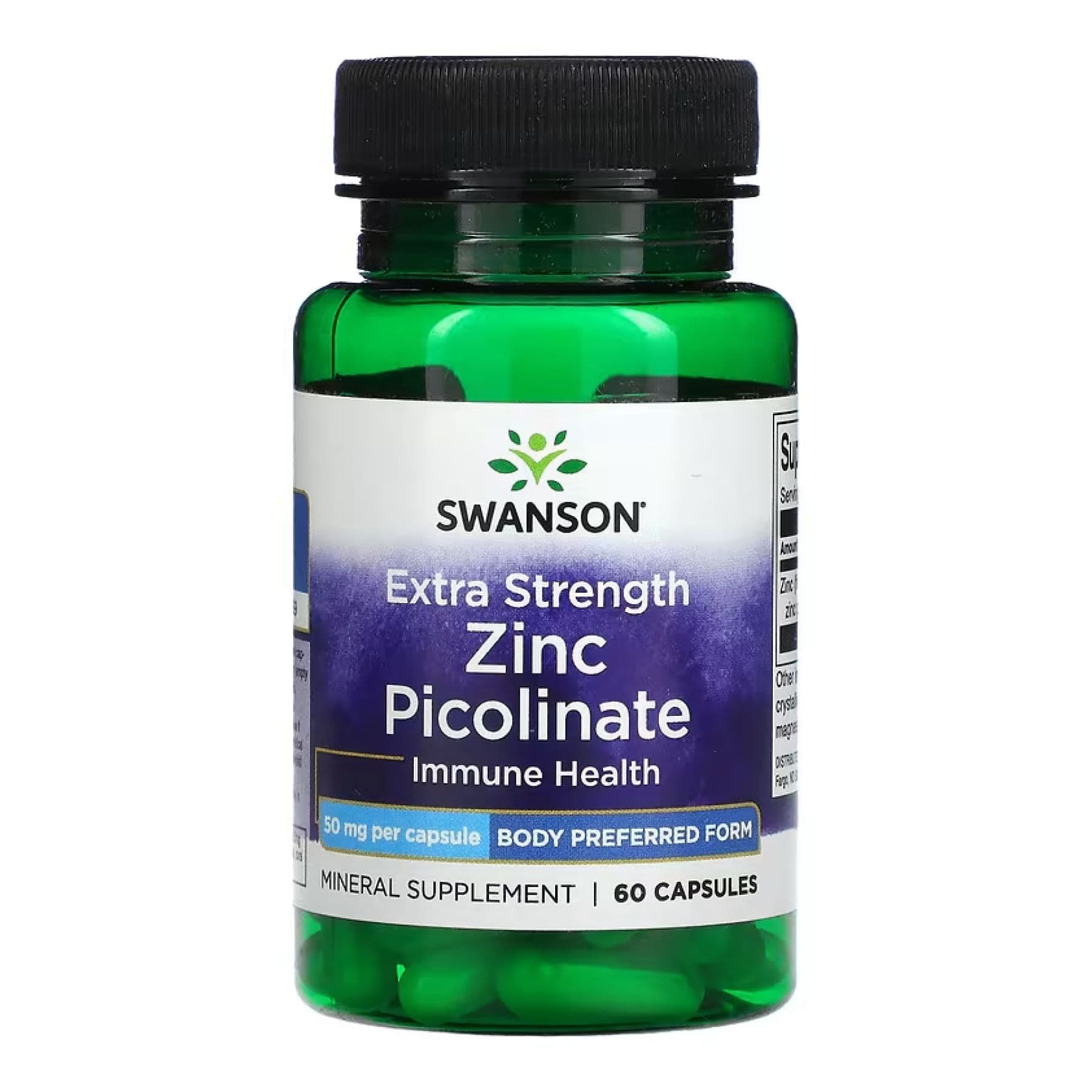 Цинк пиколинат повышенной силы, 50 мг, 60 капсул, Swanson