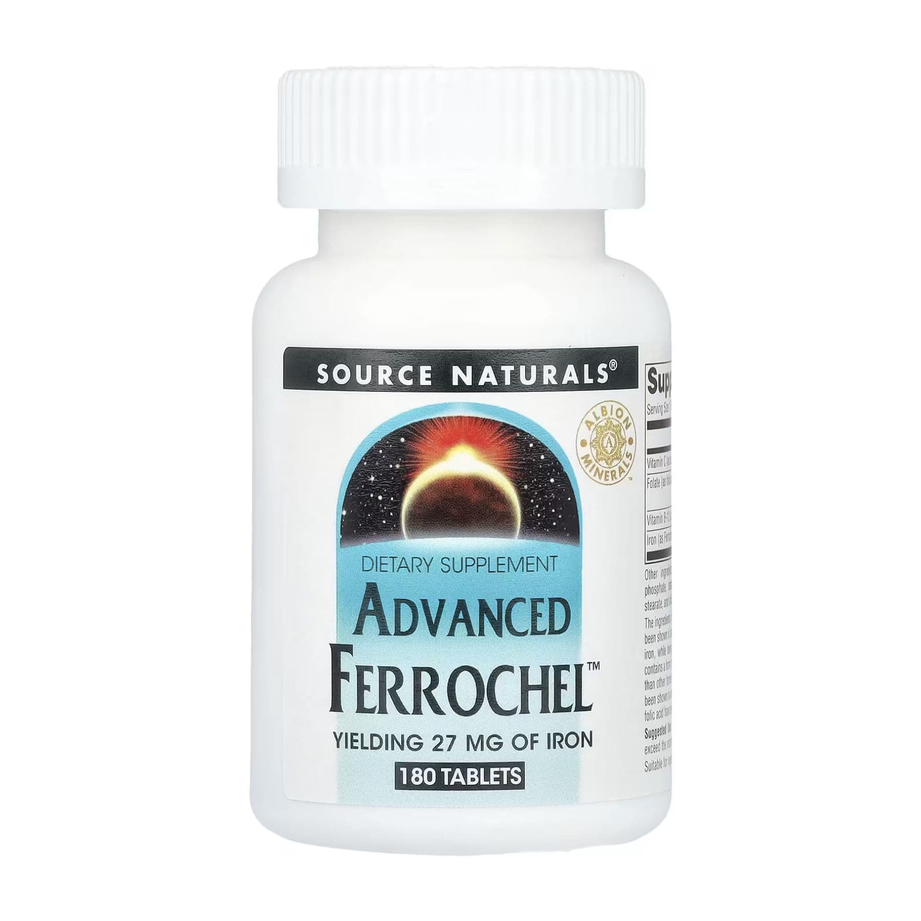 Залізо Ferrochel 27 мг, 180 таблеток, Source Naturals