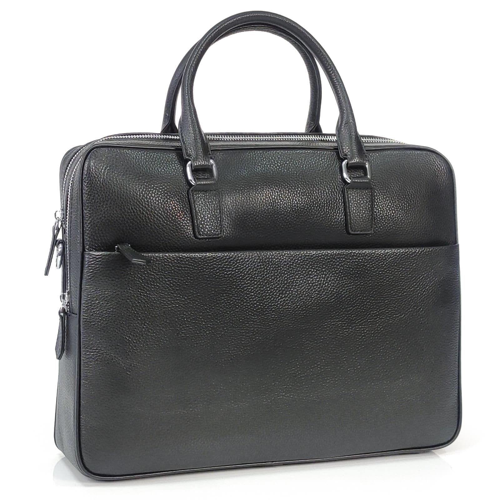 Сумка для ноутбука Tiding Bag NM29-9020-6-1A из натуральной кожи черного цвета