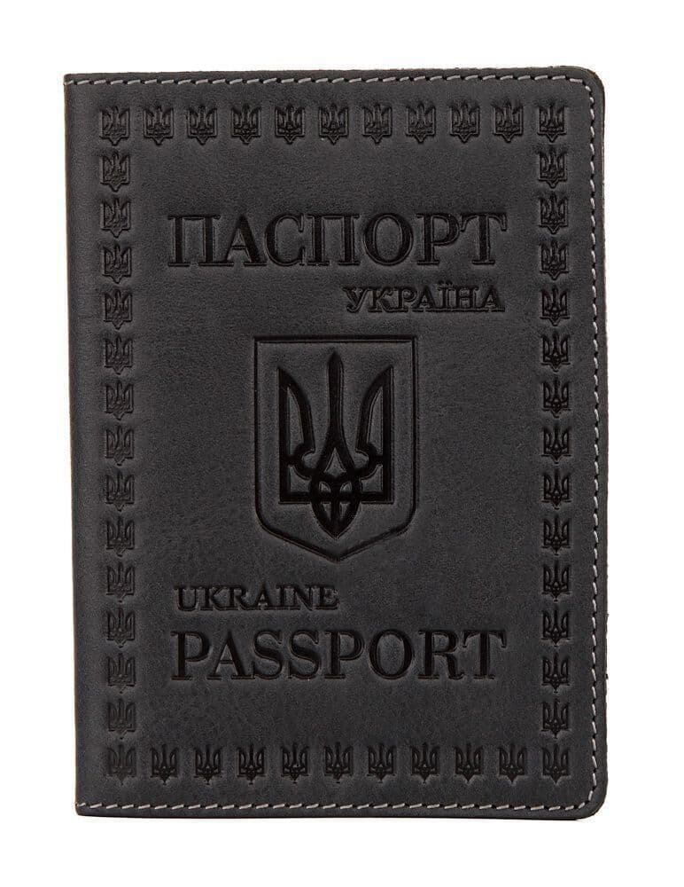 Шкіряна обкладинка для паспорта європейської якості Shvigel 16132 Сірий