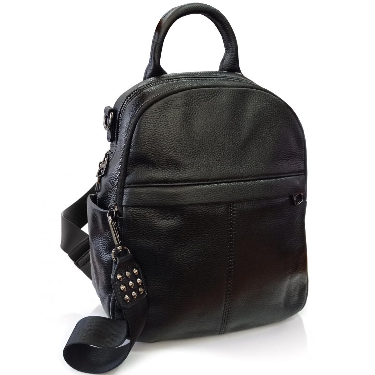 Жіночий чорний шкіряний рюкзак Olivia Leather F-FL-NWBP27-010A
