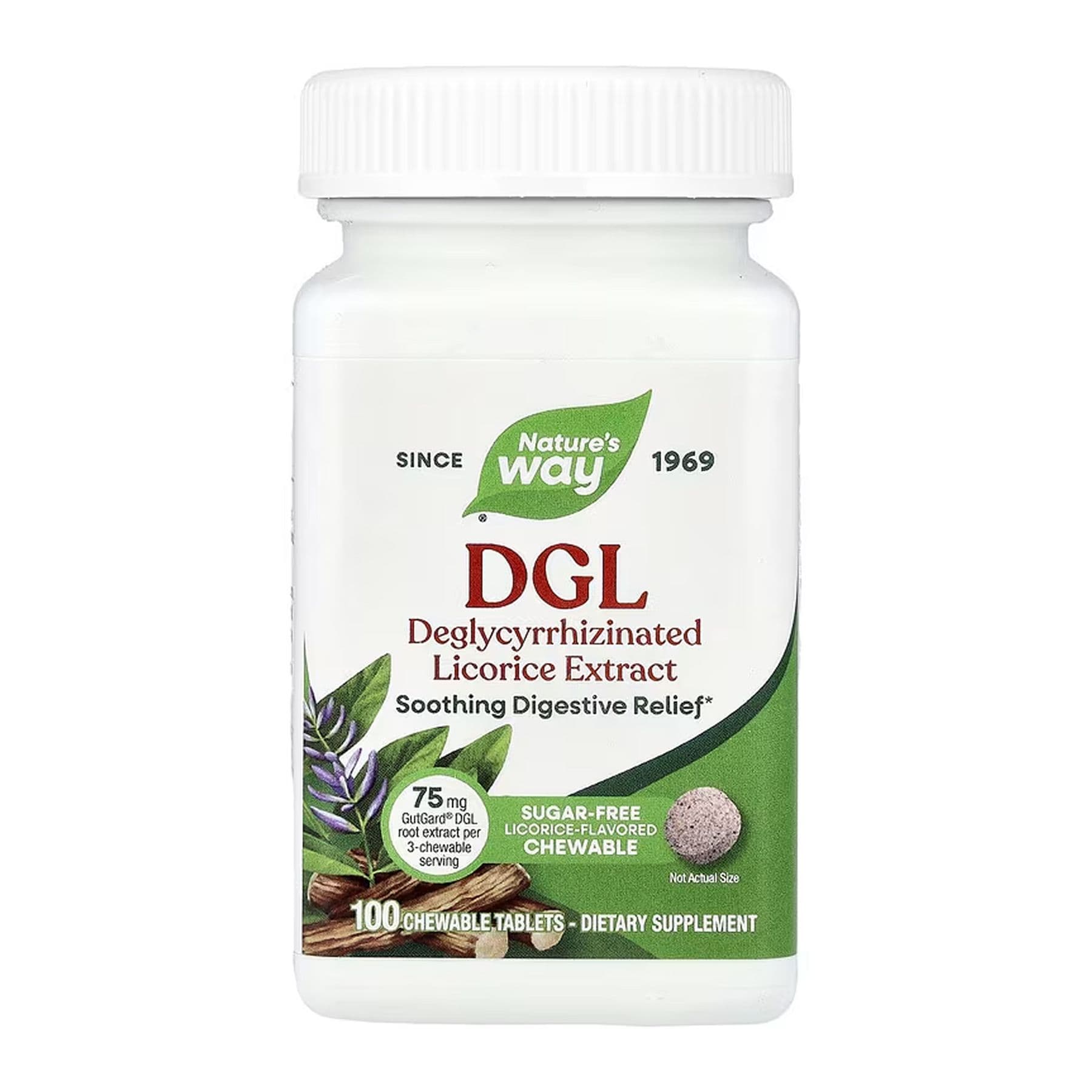 DGL (лакриця) без цукру, 100 таблеток, Nature's Way