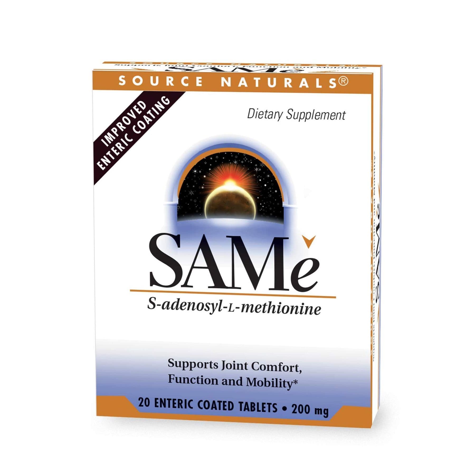 SAMe, 200 мг, 20 таблеток, Source Naturals