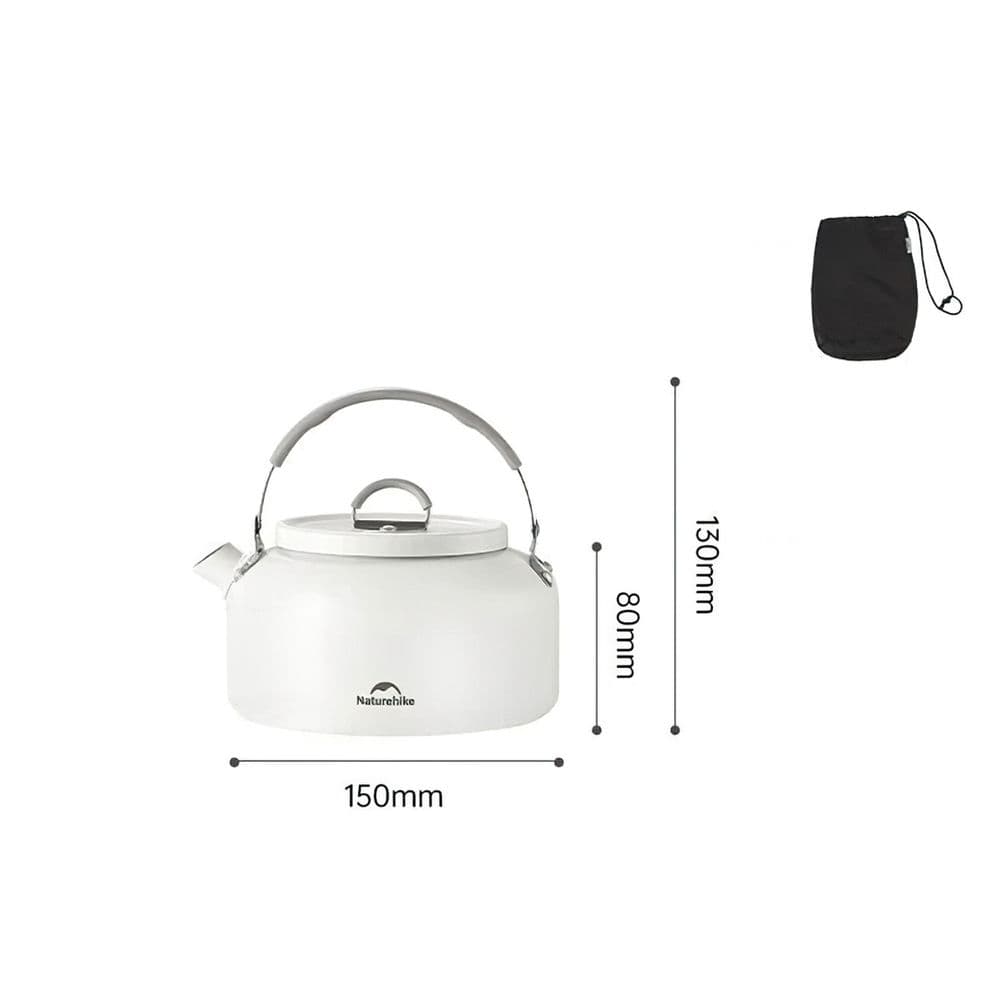 Чайник с керамічним антипригарним покриттям Naturehike CNK2450CF013 0,8 л, алюминий, белый