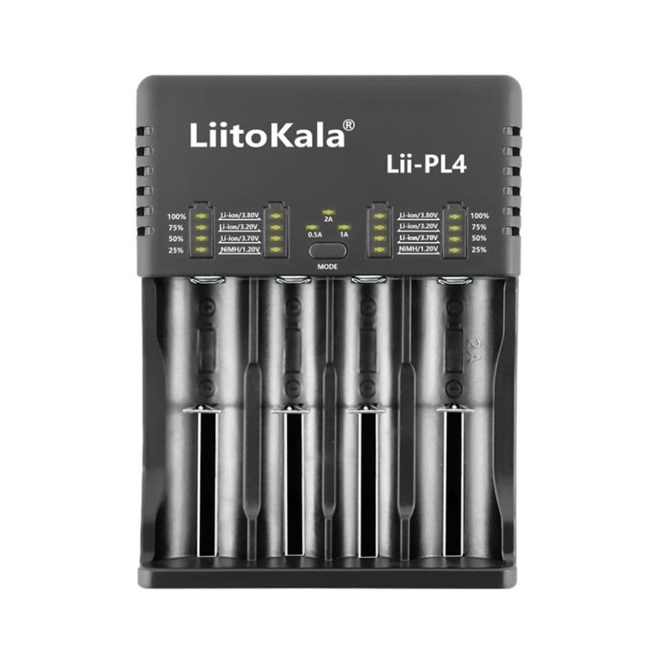 Зарядний пристрій Liitokala Lii-PL4, 4 канала, Ni-Mh/Li-ion/LiFePO4, 220V/12V, LED, Box