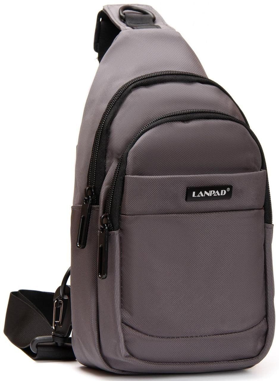 Сумка слинг Lanpad тканевая, серый цвет