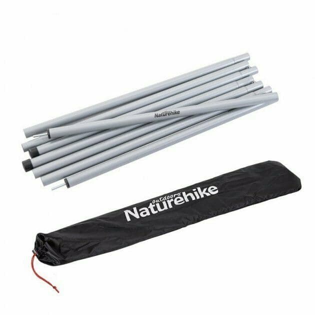 Стійки для тенту сталеві оцинковані Naturehike Steel poles Updated NH20PJ041, 16мм*2.0м, сірі (2 шт) — фото 1