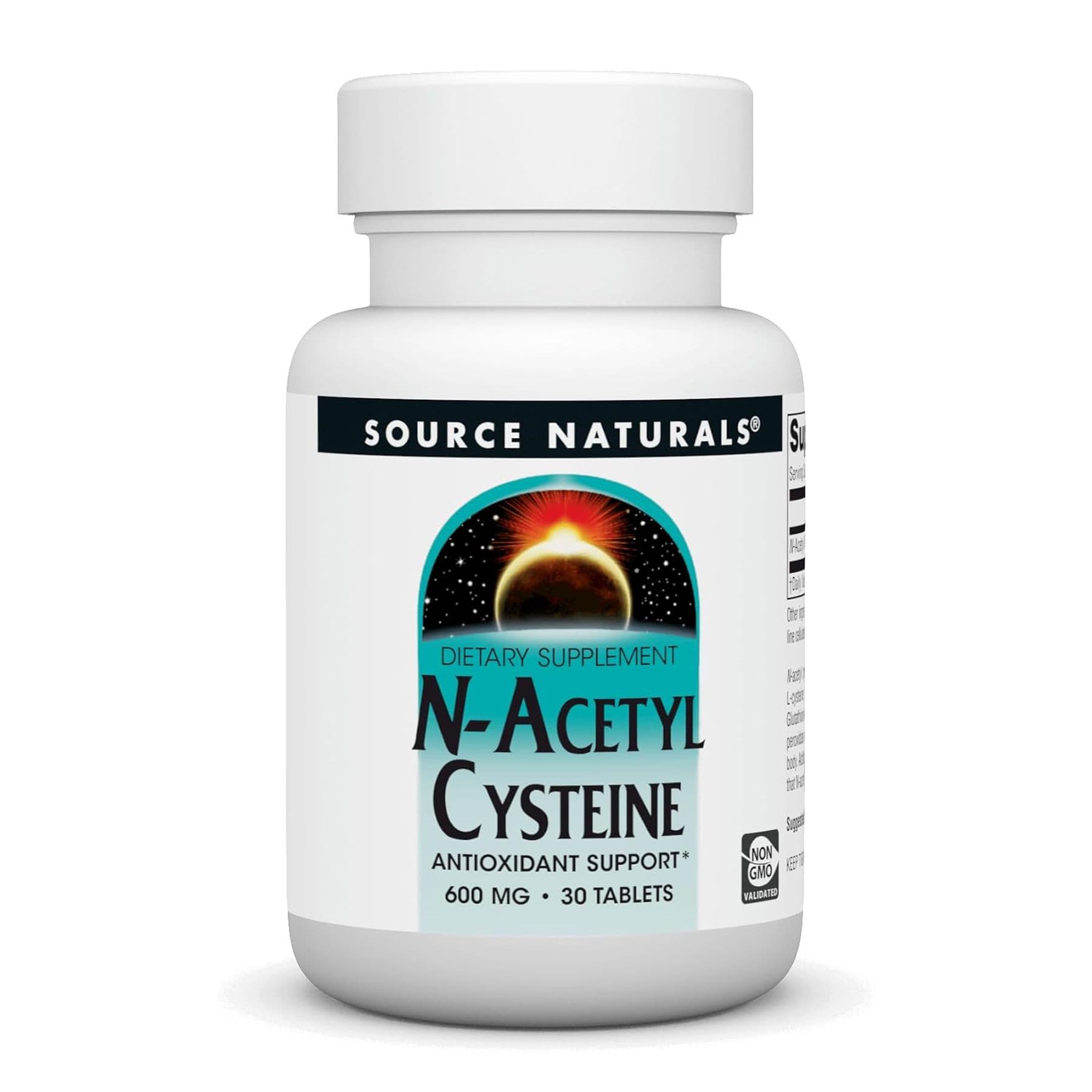 N-Ацетилцистеин (NAC) 600 мг, 30 таблеток, Source Naturals