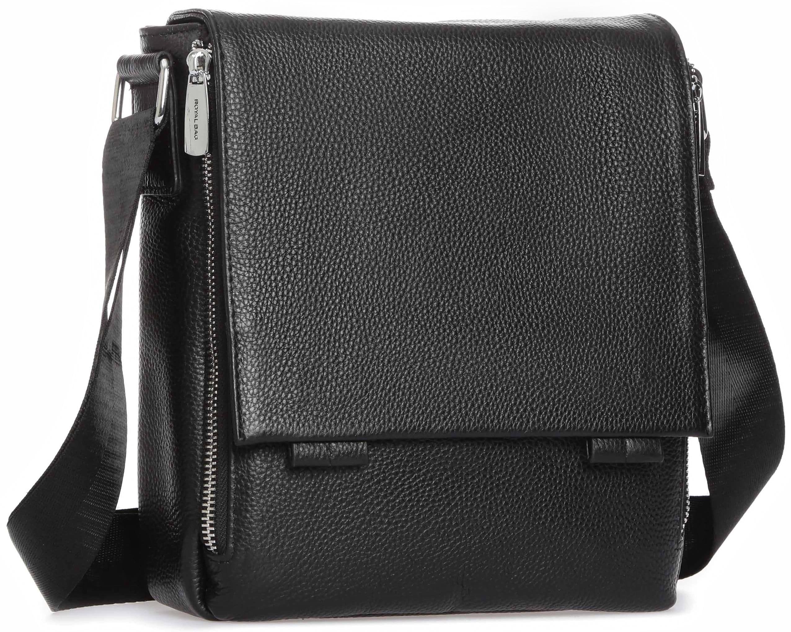Чоловіча шкіряна сумка через плече з клапаном Royal Bag RB-020A