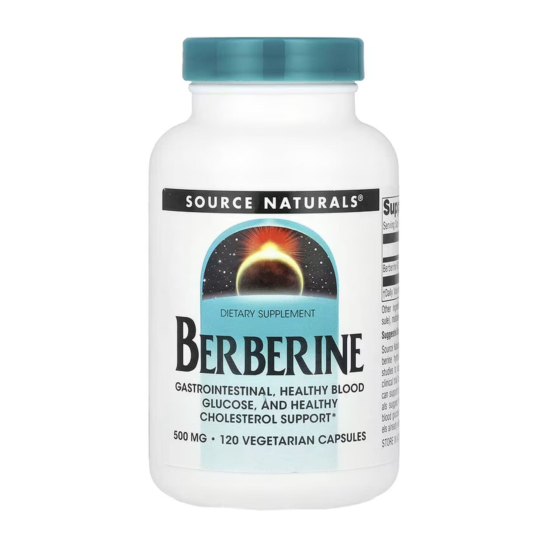 Берберин 500 мг, 120 вегетаріанських капсул, Source Naturals