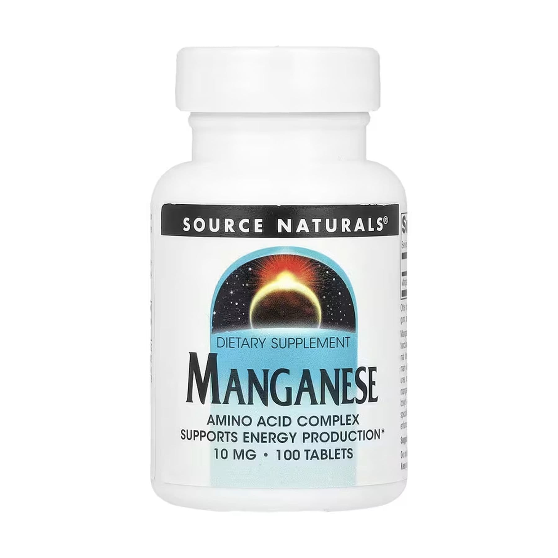 Марганець, 10 мг, 100 таблеток, Source Naturals