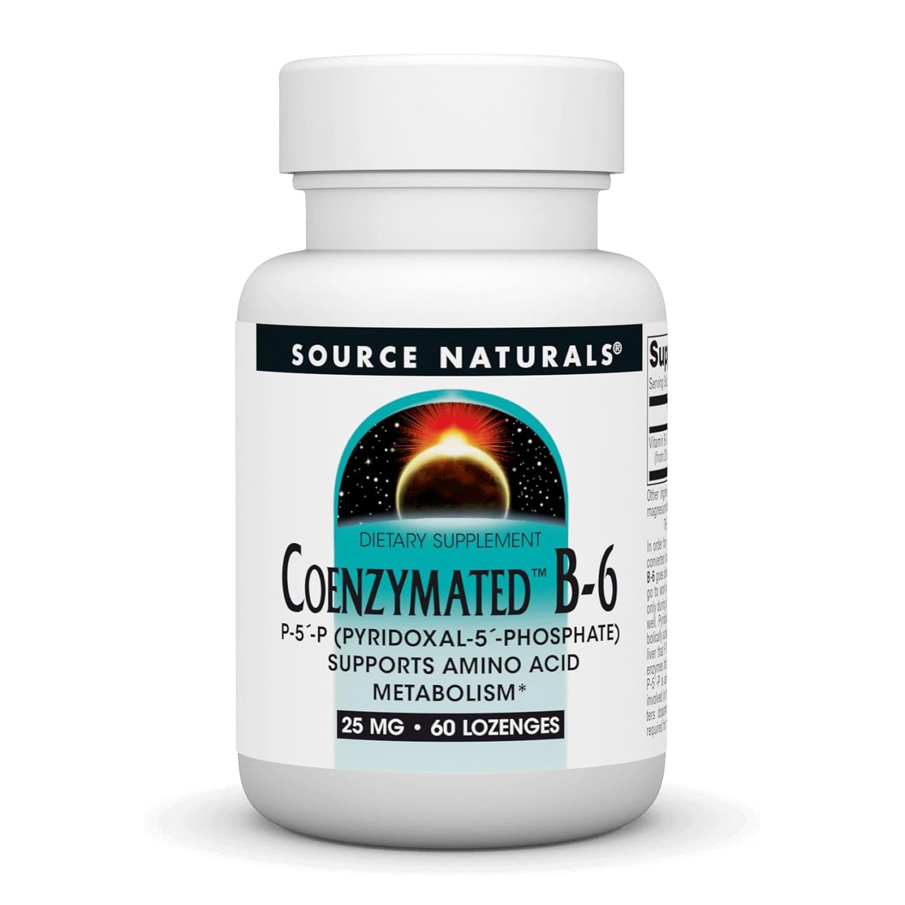 Коэнзимированный витамин B-6 25 мг, 60 леденцов, Source Naturals