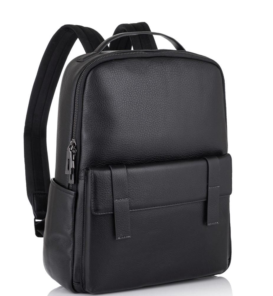 Молодіжний міський рюкзак натуральна шкіра чорний Tiding Bag NM11-7537A