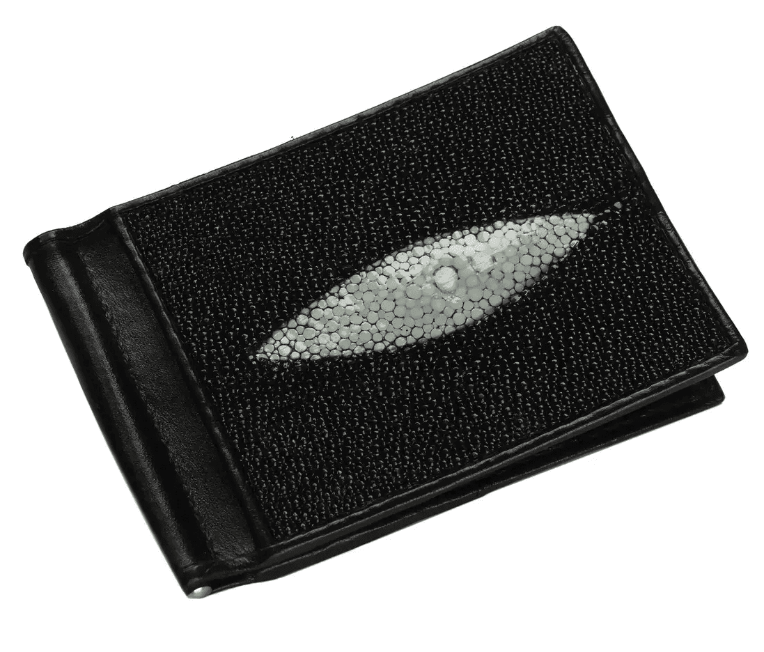 Зажим для денег из кожи морского ската Exotic Leather Черный (ctc 01)