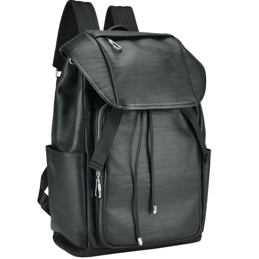Рюкзак чоловічий шкіряний чорний Tiding Bag B3-174A
