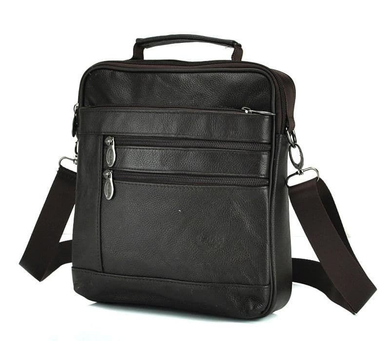 Сумка-барсетка мужская кожаная черная HD Leather NM24-108C