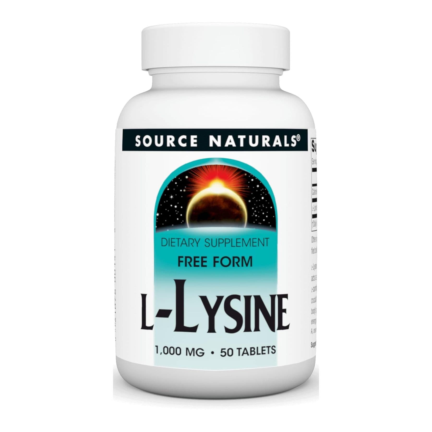 L-Лізин 1000 мг, 50 таблеток, Source Naturals