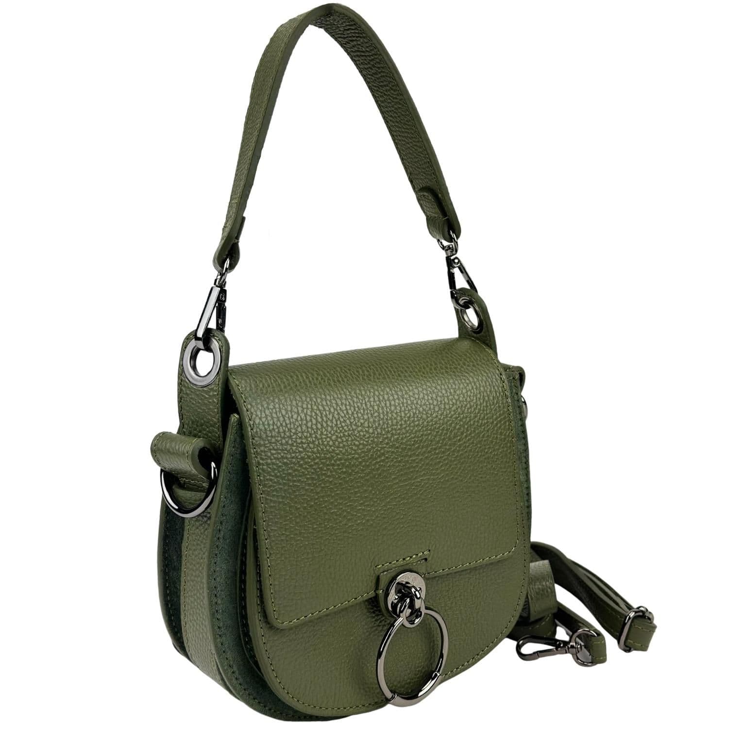 Кросбоді маленьке шкіряне комбінація шкіри та замші Firenze Italy F-IT-9887GR-D